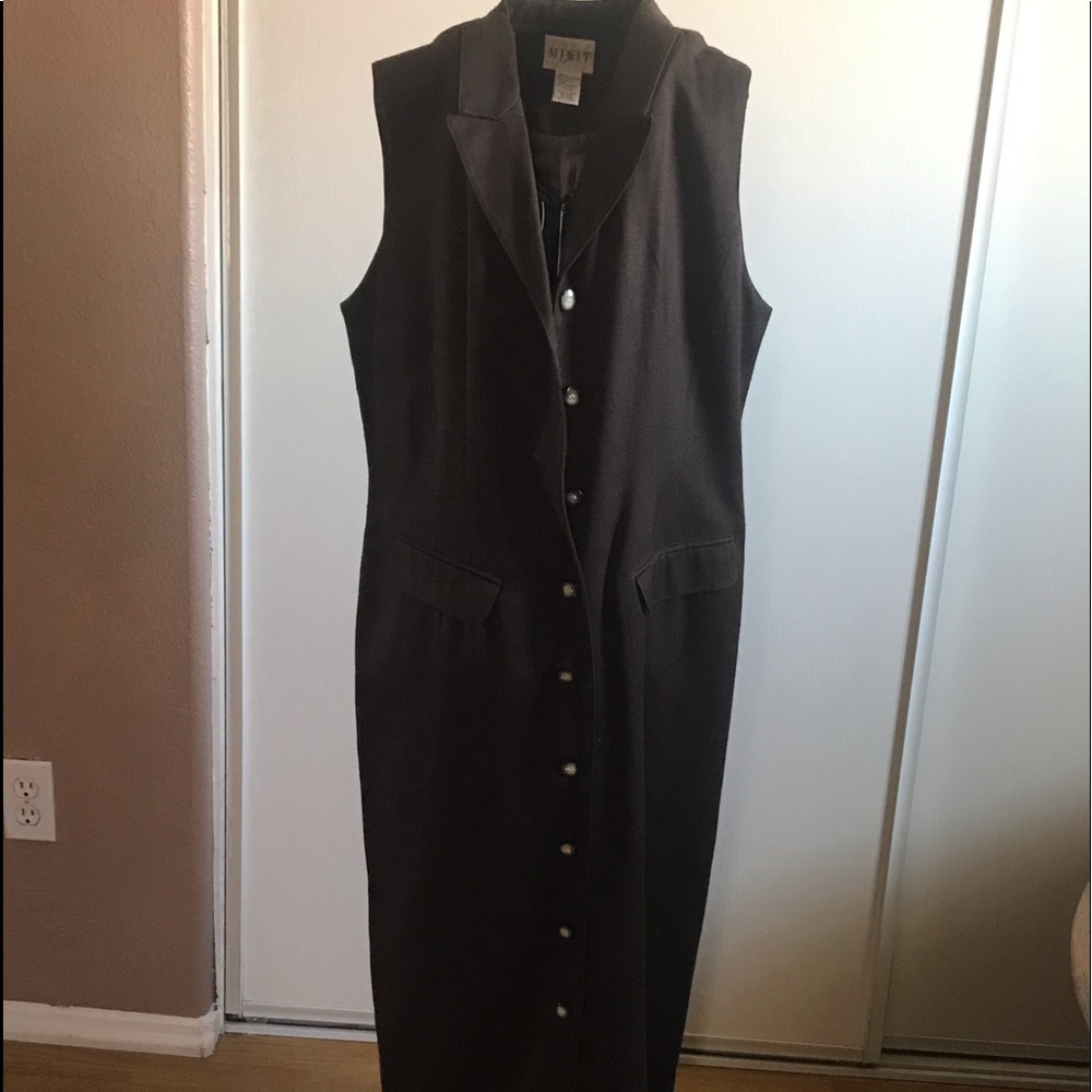 Long vintage thick brown dress